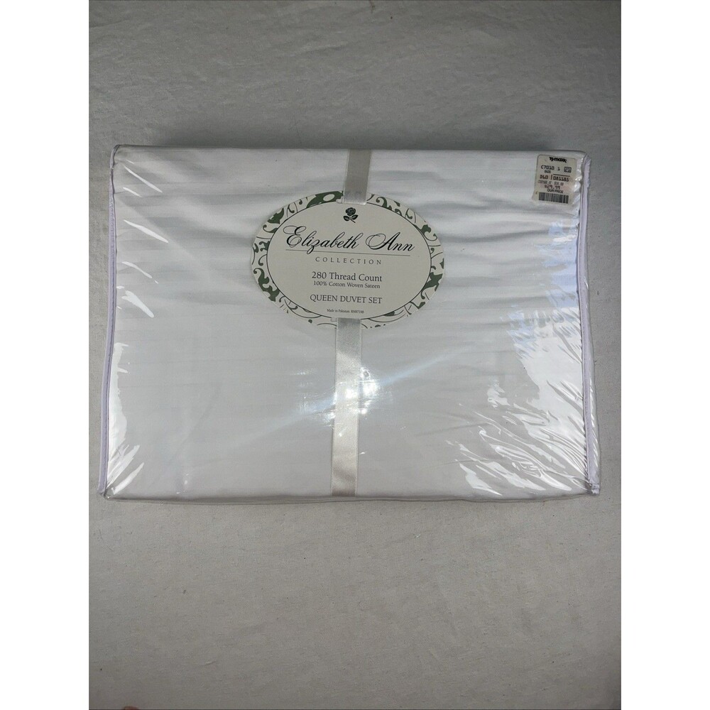 ELIZABETH ANN 280THREAD COUNT 100%COTTON WOVEN SATEEN QUEEN DUVET SET NIB